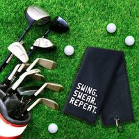 Toalla de impresión de Golf personalizada OEM de alta calidad, tela de microfibra, patrón de gofres, toalla de Golf, toalla de secado rápido, diseño impreso, Golf