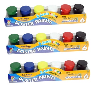 OEM 6/12 Màu Sắc Không Độc Hại Ngón Tay Sơn Kit Có Thể Giặt Áp phích Sơn Với Bàn Chải Cho Trẻ Em Của Màu Nước Sơn Dầu - Product Image 1