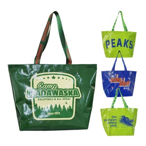 Wholesale Custom Personalized PP Woven Bag Promotional Reusable Plastic Shopping Tote Bags pp Laminated RPET Woven Shopping Bag