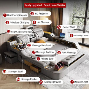 Современная функциональная роскошная кровать размера «King-Size» с мягким ящиком для хранения татами - Product Image 4