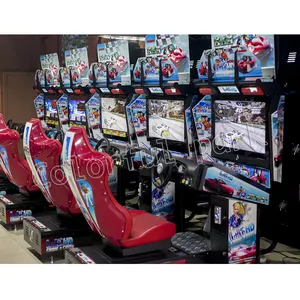 五颜六色的公园投币式赛车游戏机/赛车游戏机模拟器/4d 赛车游戏机