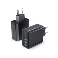 HNT 60W Pengisi Daya Dinding Cepat USB-C PD 5-Port 2 USB-C + 3 Port USB Desain ABS Ringan Perlindungan untuk