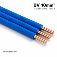 Câble BV 10 mm, monoconducteur, cuivre massif, isolation PVC, câble de construction, 450-750 V, câble de câblage domestique, IEC 60227