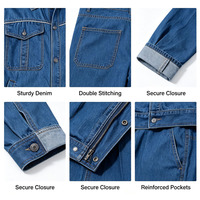 Ensemble de travail en jean bleu multi-poches pour personnel industriel – Veste et pantalon d'été pour atelier – Vêtements de travail en gros