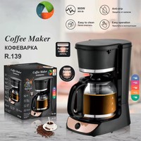 Cafetière à filtre 1,8 L 900W, machine à café anti-goutte pour la maison, le bureau et la chambre, cafetière américaine