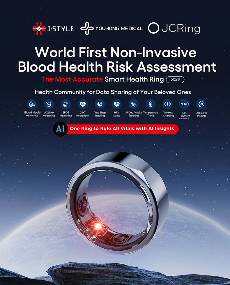 Jcring Bluetooth Health Smart Ring For Women Men Fitness