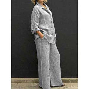 Productos en Oferta, Conjuntos de Camisa y Pantalón para Mujer, Primavera-Otoño, <span class=keywords><strong>Ropa</strong></span> Casual <span class=keywords><strong>Urbana</strong></span>, Talla Grande, Conjunto de Dos Piezas - Product Image 4