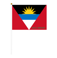 Drapeau d'Antigua petit format, résistant aux intempéries, en polyester, pour décoration de table, événements scolaires, matchs de football, défilés, célébrations