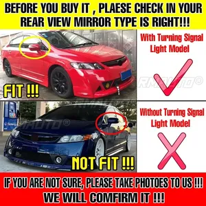 ฝาครอบกระจกมองข้างรถยนต์ 2 ชิ้น สำหรับ Honda Civic รุ่นที่ 8 ปี 2005-2011 ชุดแต่งฝาครอบกระจกมองหลัง - Product Image 2
