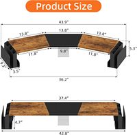 Support de moniteur double pour ordinateur de bureau à 3 niveaux avec tiroir, longueur et angle réglables, organisateur de rangement