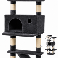 En gros, Arbre à chat de luxe en sisal multi-niveaux avec paniers et hamacs en peluche volumineux