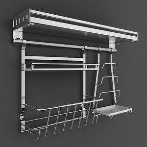 חדש קיר הר תיבול קרש חיתוך כלי שולחן אינטגרציה ארגון מתלה אחסון רב תכליתי סט מטבח מתרחב - Product Image 3