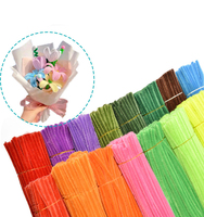 Batang Chenille Grosir Bahan Kerajinan Anak Perlengkapan Proyek Seni DIY Pembersih Pipa Bunga Paket Besar Satu Kemasan 100Pcs