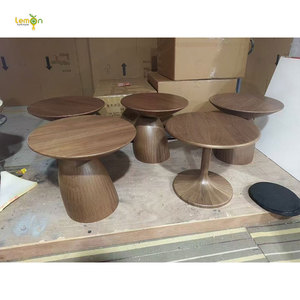 Asiento de fibra de vidrio, combinación de <span class=keywords><strong>mesa</strong></span> de centro, descanso de hotel, grano de madera, forma <span class=keywords><strong>semicircular</strong></span>, <span class=keywords><strong>mesa</strong></span> de centro de setas - Product Image 2