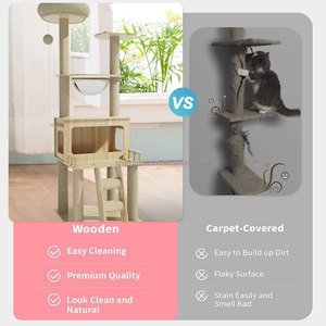 กรอบไม้สำหรับแมวและต้นไม้บ้านสัตว์เลี้ยงสำหรับแมวที่ข่วนต้นไม้ต้นไม้ต้นไม้พูดคุยพูดคุยได้อย่างหรูหราพร้อมกล่อง<span class=keywords><strong>ท</strong></span>รายสำหรับแมวต้นไม้ - Product Image 4