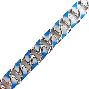 Cadena Cubana de Lujo Reversible Cloud 9, Hecha a Mano, Diseño de Doble Vía Inspirado en Nubes, Acabado Pulido de Alta Calidad - Product Image 4