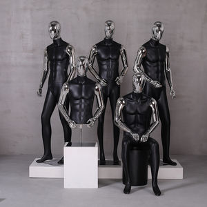 Tienda de moda Popular de lujo cromado cara y mano músculo masculino FRP maniquíes blancos maniquí de cuerpo completo para escaparate - Product Image 4
