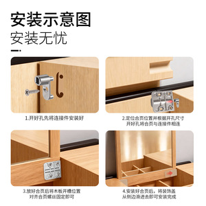 Dressing Table Hinges 2.5 Mm Surface Mount Soft Closing For Jewelry Box Minimalist Design Gun Grey Zinc Alloy - Product Image 4