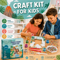 Kit d'artisanat dinosaure fait main, ensemble de décoration de cadre photo pour enfants, loisirs créatifs, gemmes, garçons de 4 à 8 ans, fête dinosaure, fabricant en gros