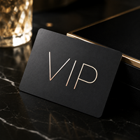 Tarjeta de PVC con Logotipo VIP Personalizado, Tarjeta de Membresía de Plástico Negro de Lujo, Impresión de Logotipo con Estampado Metálico Dorado