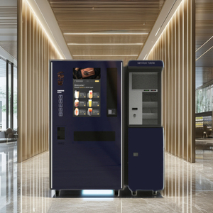 Distributeur automatique de café Loyalsuns, noir et blanc, design élégant, usage commercial, H1950xW1060xD860mm, roulettes, rotation à 360°, hauteur réglable - Product Image 1