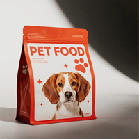 Pochette à fermeture éclair en plastique biodégradable imprimée sur mesure, sac alimentaire pour animaux de compagnie résistant et refermable pour friandises pour chiens et nourriture pour chats