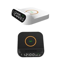Draadloos Opladen Digitale Wekker Snelle Draadloze Oplader Elektrische Alarm Voor Smart Phone Dimbare Led Display Bureauklok