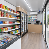 Kiosque de café modulaire préfabriqué certifié CE, aménagement personnalisé, stand de restauration rapide avec cuisine complète pour commerce de rue