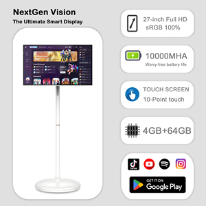 La televisione intelligente Incell da <span class=keywords><strong>32</strong></span> <span class=keywords><strong>pollici</strong></span> ruota Touch Screen Tiktok 4 + 64G Android13 portatile TV LED retroilluminazione HD bianco Smart TV - Product Image 5