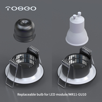 Boîtier de projecteur encastré réglable étanche IP65 de 52 mm en aluminium moulé sous pression