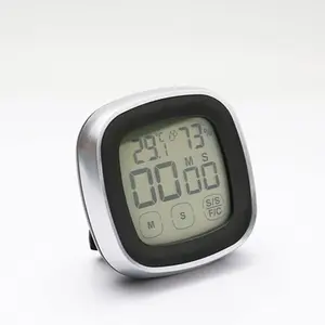 Großer LED-Display berührungsempfindlicher Countdown-Timer Digitalthermometer und Hygrometer mit Temperatur und Luftfeuchtigkeit