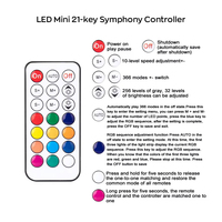 Mini contrôleur LED RGB RF21 avec variateur de lumière, télécommande sans fil DC 5V-24V 6A pour bandes LED RGB 5050 3025