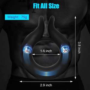 Vibrierender Penisring für Männer, <span class=keywords><strong>Cockring</strong></span>-Vibrator, dehnbarer Silikon-<span class=keywords><strong>Cockring</strong></span> zur Erektionsstimulation mit 10 Vibrationsmodi - Product Image 6