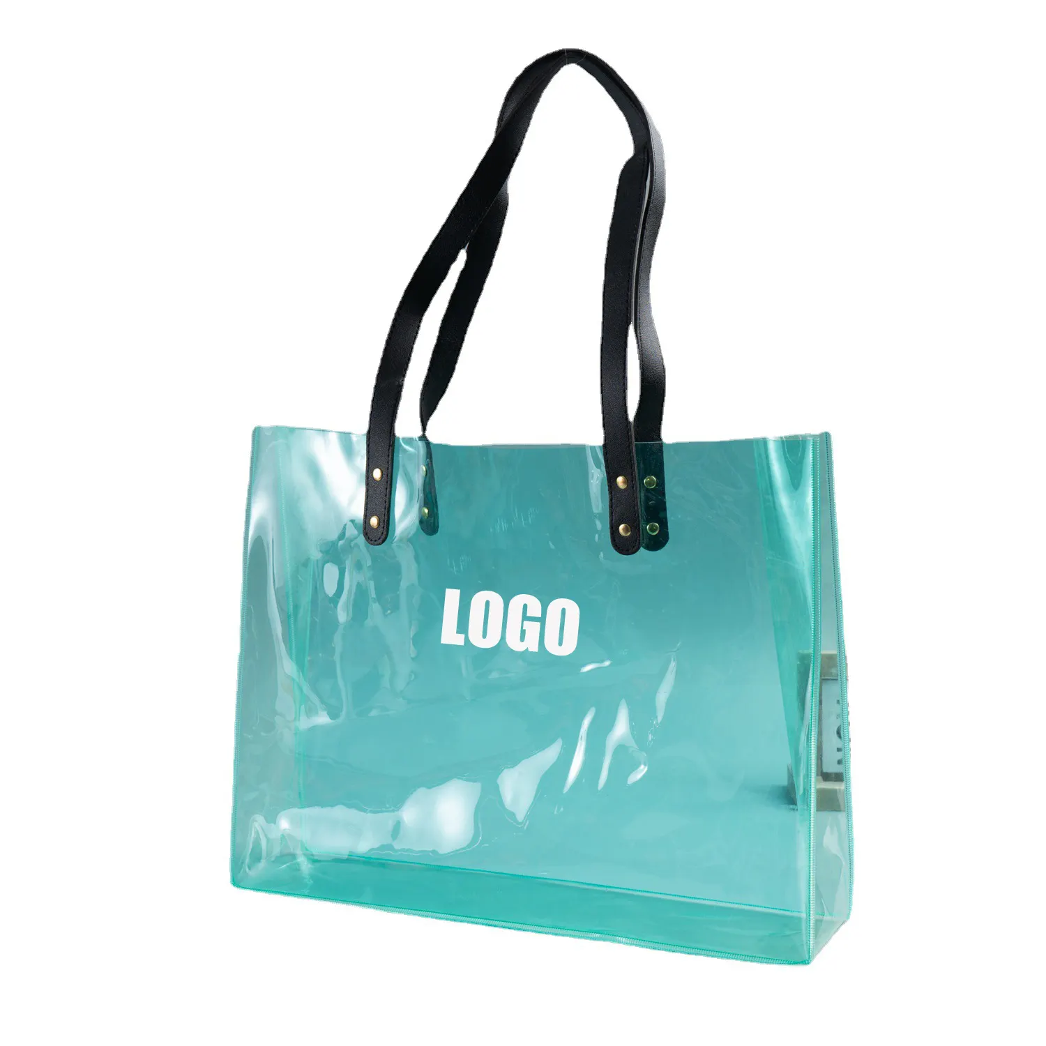 Kundendefinierte durchsichtige PVC-Handtaschen für Damen TPU-Kunststoff-Einkaufstasche für Geschenk- und Make-Up-Spägung modische Durchsichtige Tote-Taschen