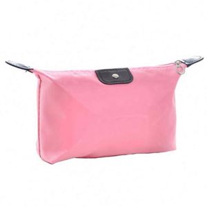Cheap Custom Logo Waterproof Nylon Foldable <b>Pink</b> Girl Women Make up Bags Funky Lady Cosmetic Makeup Bag - Product Image 1