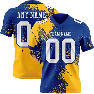 Maillot de football personnalisé unisexe pour adulte, col en V, sublimé, anti-humidité, pour entraînement, uniforme d'équipe, 360 grammes - Product Image 1