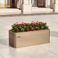 Jardinière carrée en fer forgé pour extérieur, pot de fleurs en métal thermolaqué, décoration de jardin moderne
