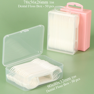 SUNSHING Boîte à fil dentaire rectangulaire personnalisée, boîte à cure-dents vide, support transparent pour cotons-tiges, étui en plastique pour cure-dents - Product Image 1