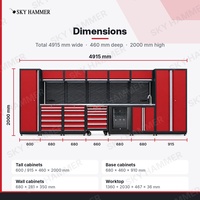 Système de rangement modulaire pour garage sur mesure OEM, armoire à outils en métal combinée avec armoire à roulettes et armoires murales pour atelier