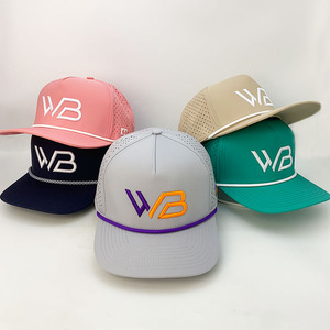 หมวกเบสบอล Gorras หมวกเบสบอลปักลายตัวอักษร5แผงกันน้ำมีโครงสร้างเชือกวิ่งกีฬากำหนดได้เอง - Product Image 1