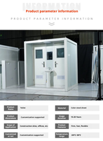 En stock, Toilettes mobiles préfabriquées portables à double cabine pour chantier, parc et camping