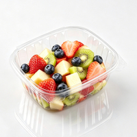 Boîte alimentaire en plastique PET transparente jetable avec couvercle, 32 oz, conteneur blister, étanche, empilable, qualité alimentaire, pour chewing-gum et gelée en vrac