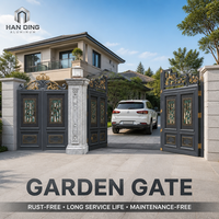 Portail de jardin en aluminium fabriqué en Chine, alliage 6063 traité thermiquement, revêtement poudré résistant aux UV, écologique, double battant, pour villa et maison