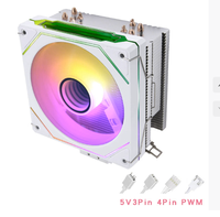 Ventilateur de refroidissement CPU silencieux 90 mm Speedy avec 2 caloducs, LED RGB, roulement fluide, pour cartes mères X79 X99, éclairage 3PIN 4PIN 12V