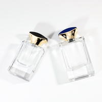 Flacons de parfum recyclables au design unique, 30 ml, 50 ml, 100 ml, en verre transparent, estampage à chaud, service OEM/ODM, 100 pièces