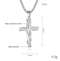 CAIOOCHE - Collares con Colgante de Cruz de Árbol de la Vida, Joyería de Moda de Acero Inoxidable Chapado en Oro, para Mujeres y Hombres, para la Creación de Joyas