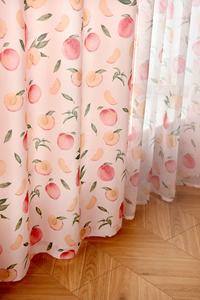 Rosa lindo melocotón verde hojas flor Retro arte impresión fruta <span class=keywords><strong>cortinas</strong></span> opacas <span class=keywords><strong>para</strong></span> niña dormitorio <span class=keywords><strong>cocina</strong></span> Decoración - Product Image 3