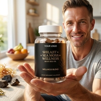 Complément Énergisant Shilajit pour Hommes, Capsules de l'Himalaya avec Huile de Nigelle et Algues Marines, 60 Capsules 30g, OEM ODM Marque Privée