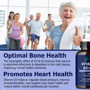 Capsules de Vitamine D3 K2 OEM ODM avec Vitamine D pour la Santé des Dents et des Os, Haute Puissance, Compléments Alimentaires Améliorés - Product Image 4