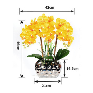 Orquídea <span class=keywords><strong>Rosa</strong></span> artificial hecha a mano al por mayor con maceta dorada para decoración del hogar durante Navidad, Día DE LA Madre <span class=keywords><strong>y</strong></span> Año Nuevo chino - Product Image 4